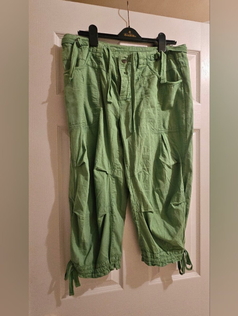 Free People Light Green Cargo Capri Pants
